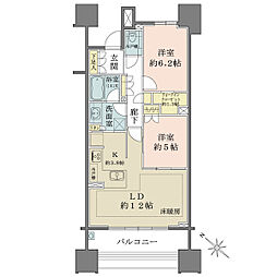 ザ・パークハウス名古屋 2LDKの間取り