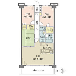 リーデンススクエア八田 3LDKの間取り