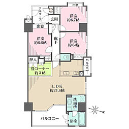 レアルマーレ望厳荘 3LDKの間取図画像