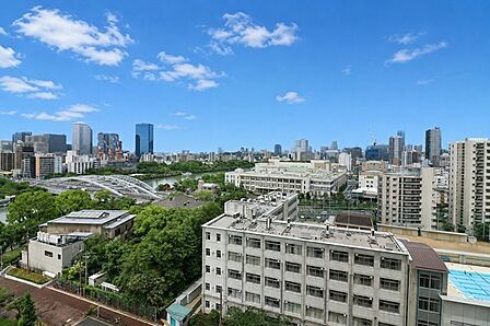 11階部分につき通風・眺望良好です。視界を遮る高い建物はなく、大川や大阪城が望めます(天候による)。【住戸からの眺望写真】
