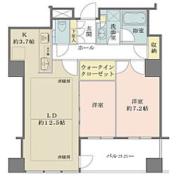 堂島ザ・レジデンスマークタワー 2LDKの間取図画像