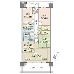 ザ・パークハウス南千里アリーナ 3LDKの間取図画像