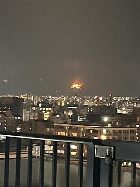 屋上スカイテラスからの眺望（五山の送り火）