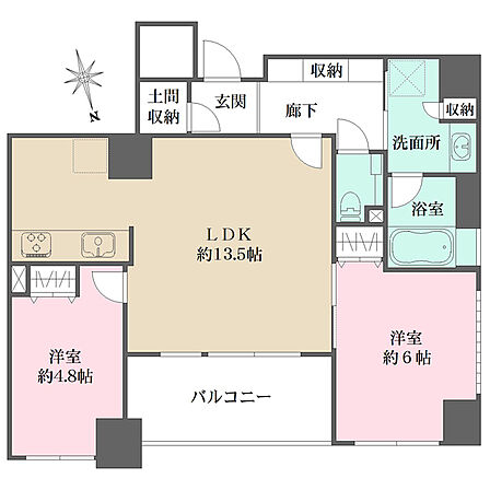 2LDK 間取り