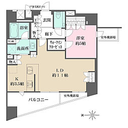 ザ・パークハウス堀川六角 1LDKの間取り