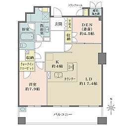 ジオタワー西宮北口 1SLDKの間取図画像