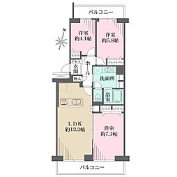 西宮セントポリア1号棟 3LDKの間取図画像