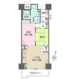 イーストコート11番街3番館 2LDKの間取図画像