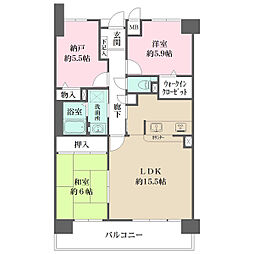 ローズヴィラ東加古川 2SLDKの間取図画像