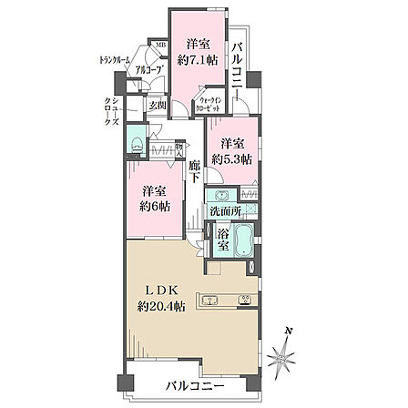 3LDK 間取り