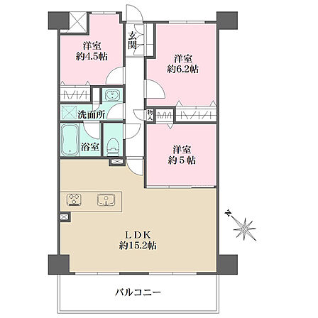 3LDK 間取り