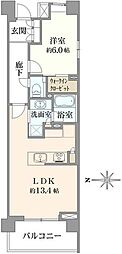 パークシティー高田馬場 1LDKの間取図画像