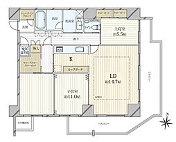 レグノ・グランデ一番町タワー 3LDKの間取図画像