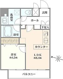 ライオンズマンション鉄砲洲第2 1LDKの間取図画像