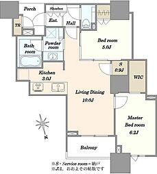 ドゥトゥール　WEST 2LDKの間取り