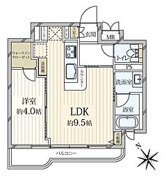 ジェイパーク青葉台アパートメント 1LDKの間取図画像