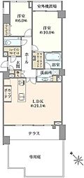 神宮前五丁目ブランシェ 2LDKの間取図画像