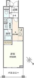 クオリア恵比寿ウェスト ワンルームの間取図画像