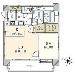 ファミール西麻布ベルファース 1LDKの間取図画像
