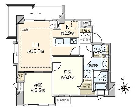 2LDK 間取り