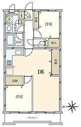 キャニオンマンション常盤台 2LDKの間取図画像