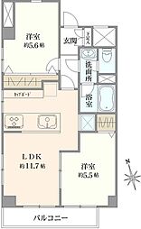 高島平グロリアハイツ 2LDKの間取図画像