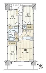 プラウドシティ加賀学園通り 3SLDKの間取図画像