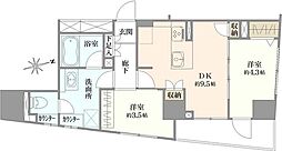 グローリオ新宿夏目坂 2DKの間取り