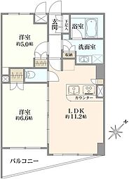モアグランデ浜松町 2LDKの間取り