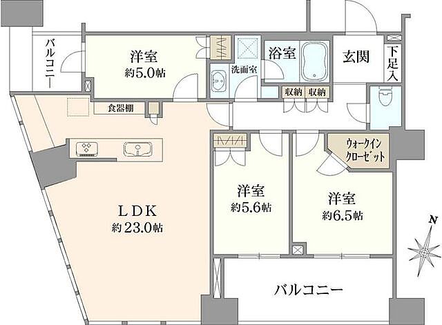 間取り パークタワー勝どき　サウス 18階/-