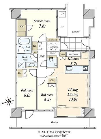 間取り ブランズ麻布狸穴町 3階/-