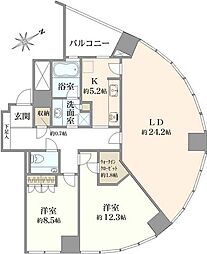 青山ザ・タワー 2SLDKの間取図画像