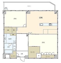 白金ハウス 2LDKの間取図画像