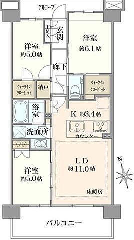 間取り ジオ南砂町 7階/-