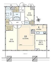 芝浦アイランドグローヴタワー 2SLDKの間取図画像
