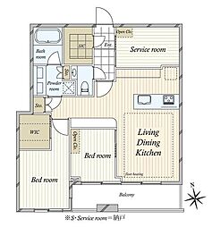 芝パーク・タワー 2SLDKの間取図画像