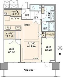 パークホームズ南麻布ザレジデンス 2LDKの間取図画像