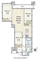 コスモ東京ベイタワー 3LDKの間取図画像