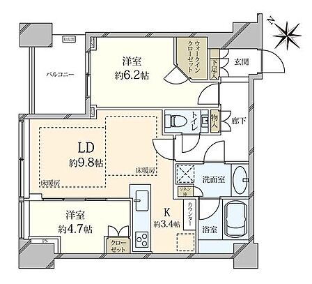 2LDK 間取り