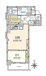 オリエンタル南麻布 ワンルームの間取図画像