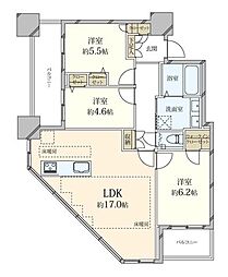 プラウドタワー千代田富士見 3LDKの間取り