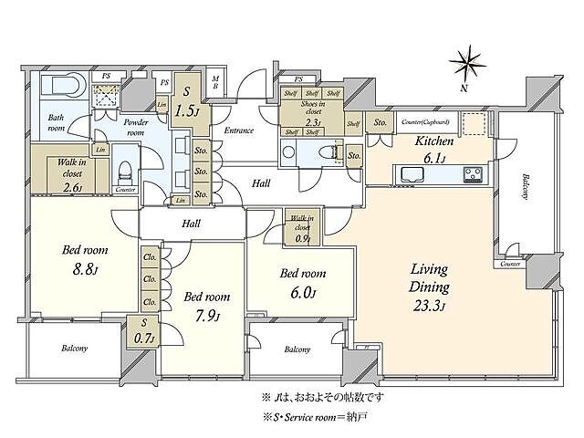 間取り ザ・パークハウス白金二丁目タワー 27階/-