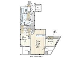 プラウド神宮前 2LDKの間取り