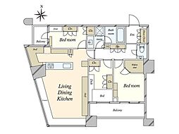 パークタワー勝どきサウス 3LDKの間取図画像