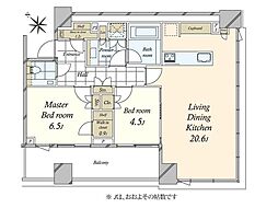 パークコート虎ノ門 2LDKの間取図画像