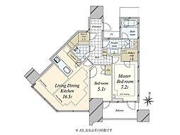 パークコート渋谷ザタワー 2LDKの間取図画像