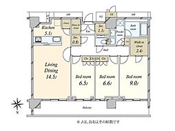 ザ・パークハウス晴海タワーズティアロレジデンス 3LDKの間取図画像
