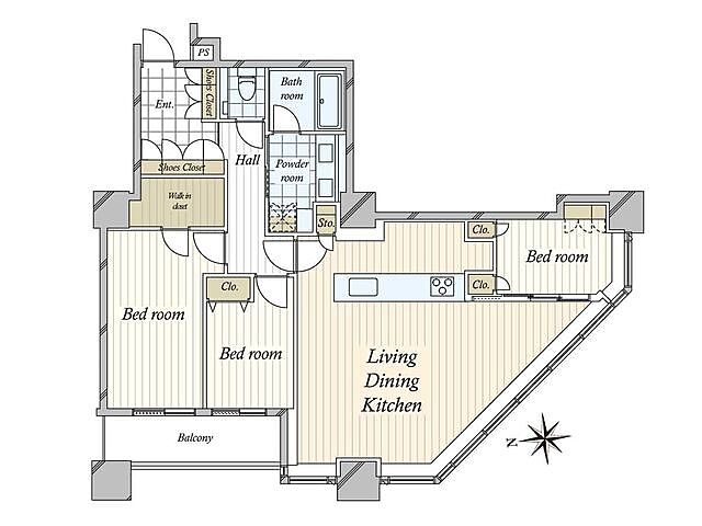 間取り 白金タワータワー棟 26階/-