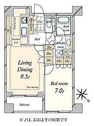ブランズ赤坂 1LDKの間取図画像