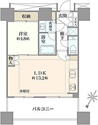 カテリーナ三田タワースイートイーストアーク 1LDKの間取図画像
